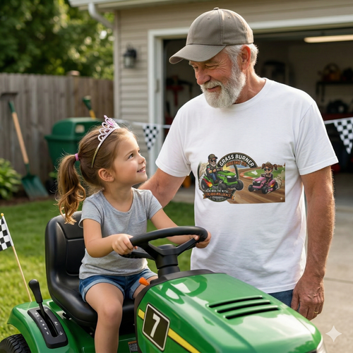Racing Lawn Mowers T-Shirt - "Grass Burner" Off-Road Mower Racing Tee