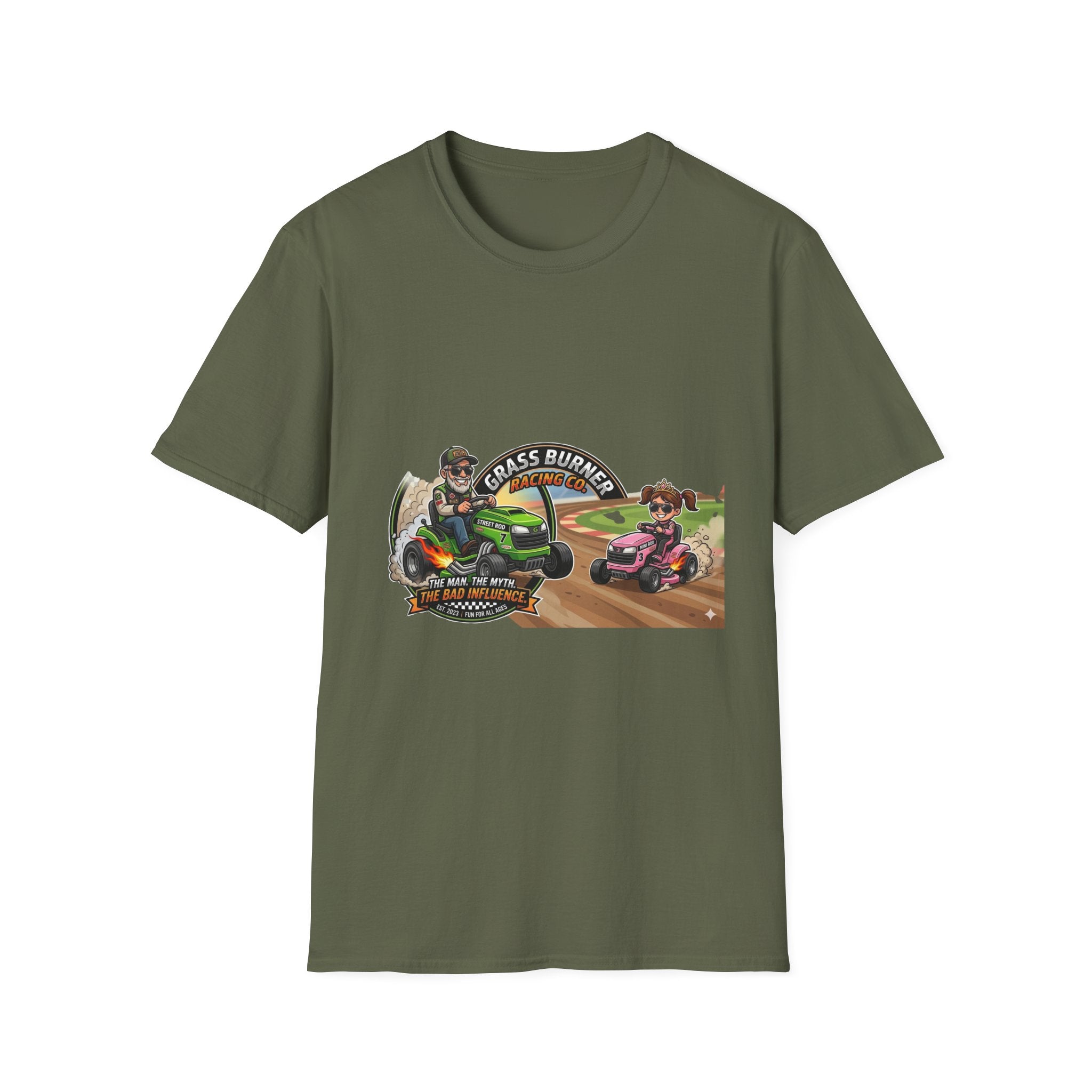 Racing Lawn Mowers T-Shirt - "Grass Burner" Off-Road Mower Racing Tee