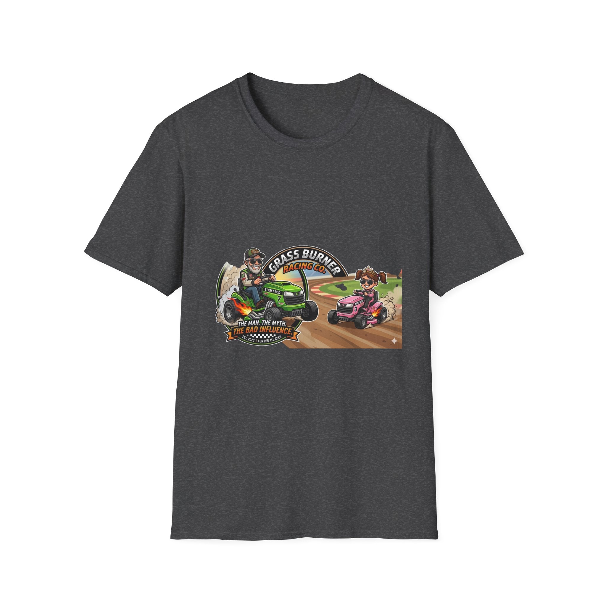 Racing Lawn Mowers T-Shirt - "Grass Burner" Off-Road Mower Racing Tee