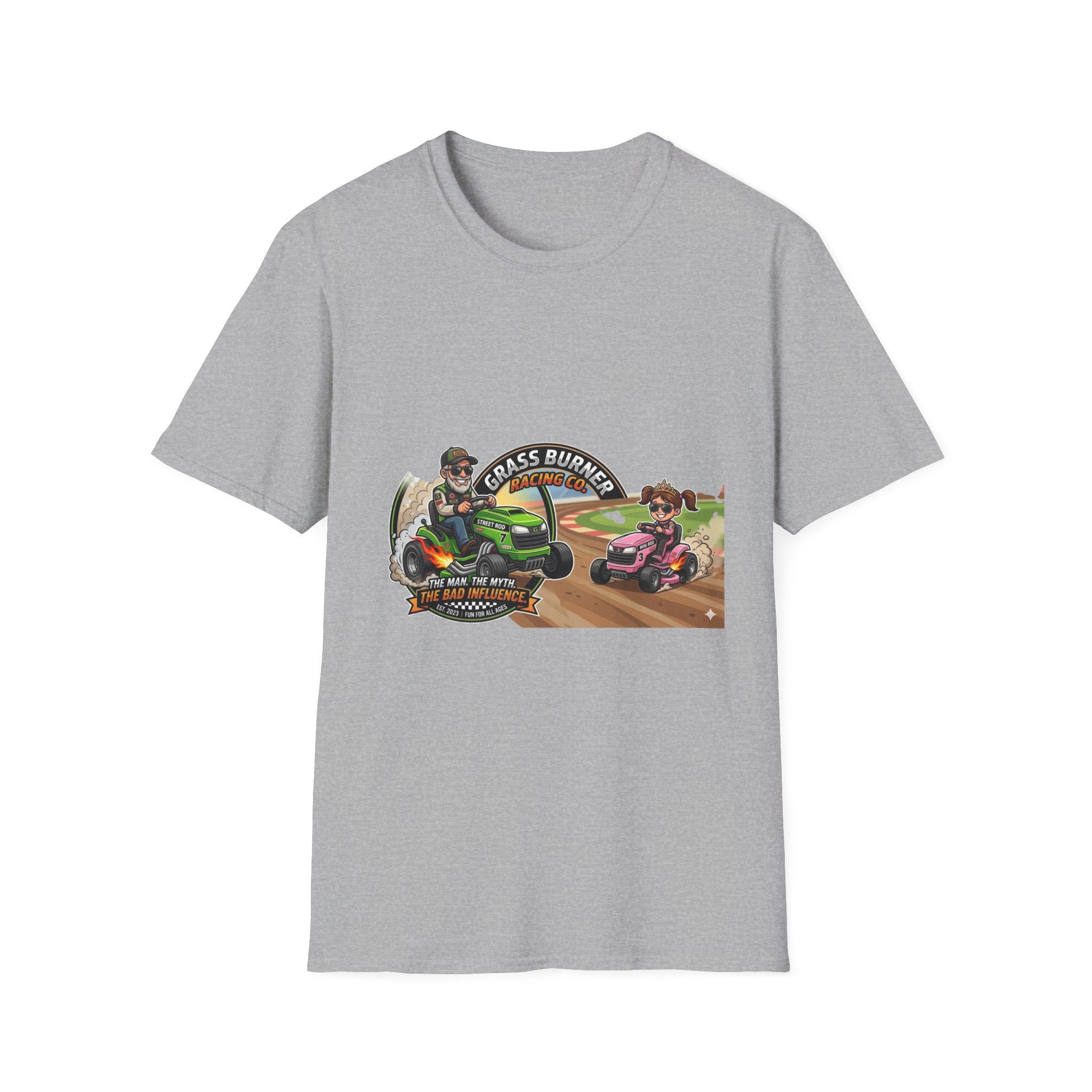 Racing Lawn Mowers T-Shirt - "Grass Burner" Off-Road Mower Racing Tee