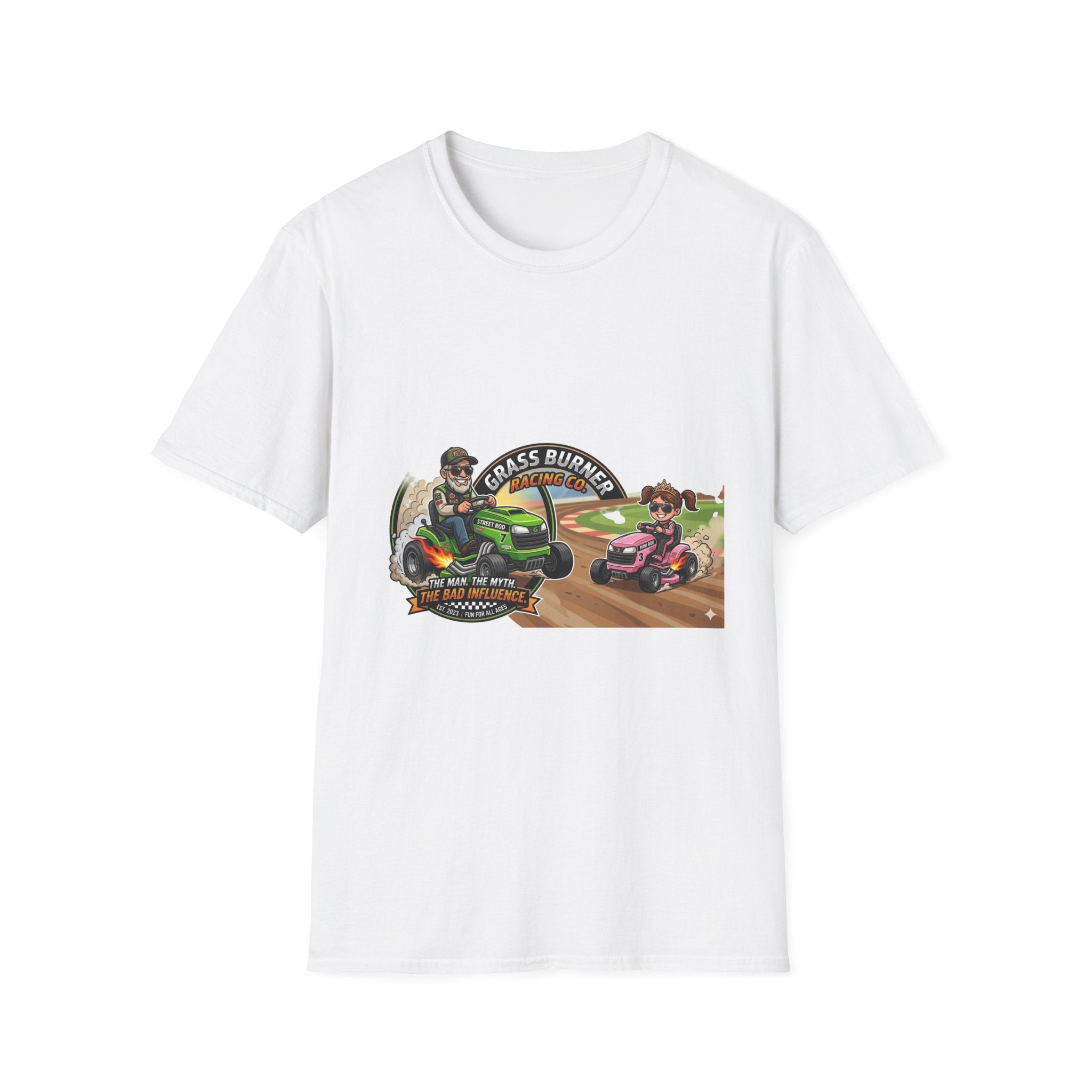 Racing Lawn Mowers T-Shirt - "Grass Burner" Off-Road Mower Racing Tee