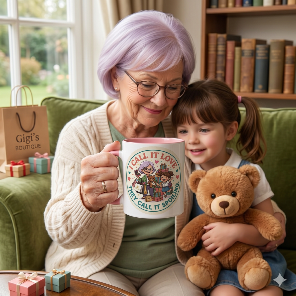 Coffee Mug — “I Call It Love, They Call It Spoiling” Grandmother Gift Mug